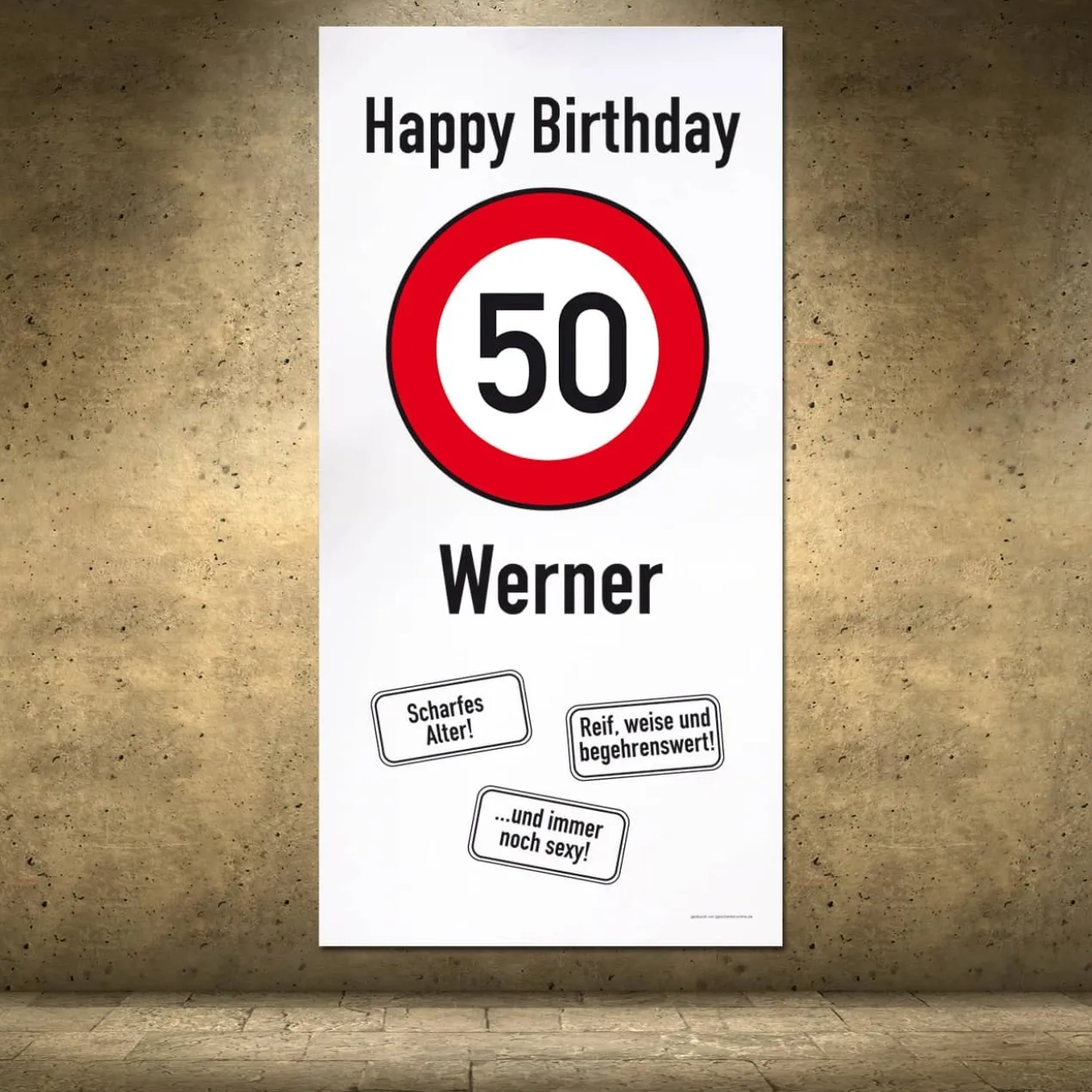 XXL-Banner zum 50. Geburtstag im Hochformat