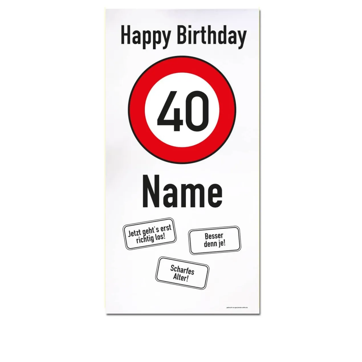 XXL-Banner zum 40. Geburtstag im Hochformat