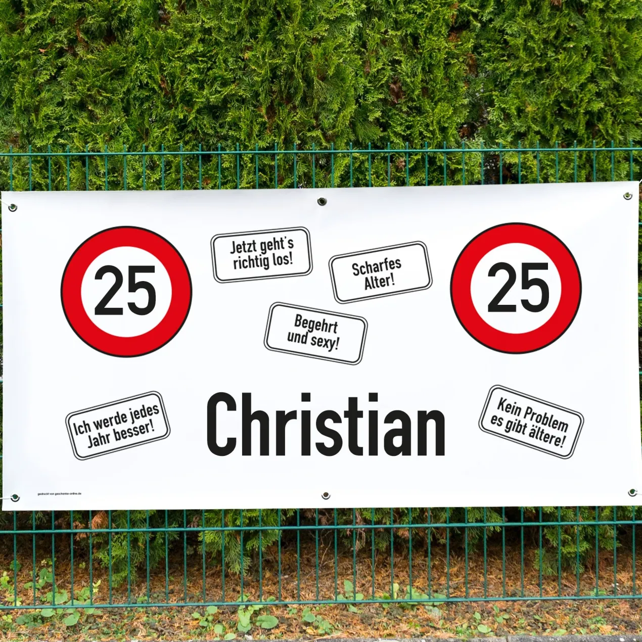 XXL-Banner zum Geburtstag mit Namen und Alter
