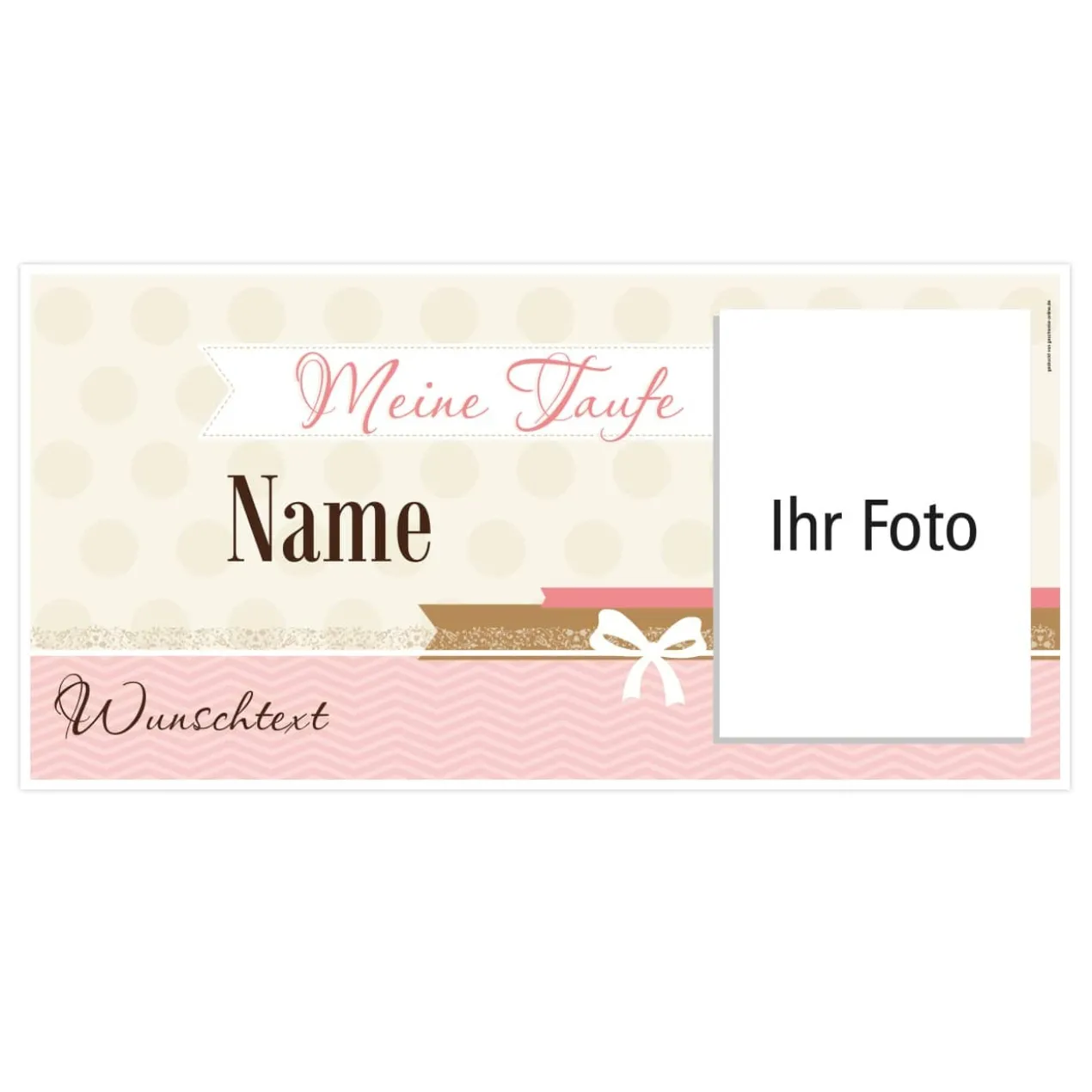 XXL Banner zur Taufe mit Foto und Taufspruch 1,60 x 0,80m