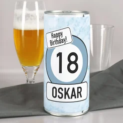 XXL Bierdose - Verkehrszeichen - mit Name und Alter bedruckt