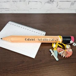 XXL Bleistift mit Radiergummi und Wunschtext in Übergröße! 35cm