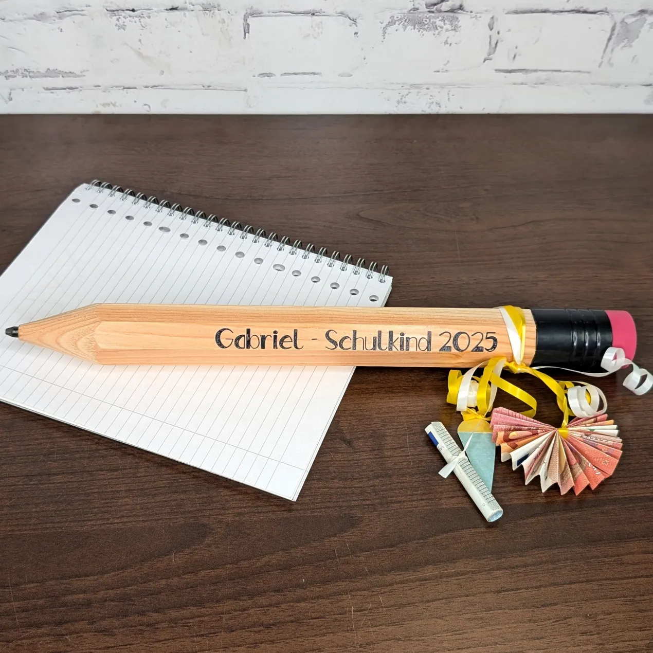 XXL Bleistift mit Radiergummi und Wunschtext in Übergröße! 35cm "Big Ideas"