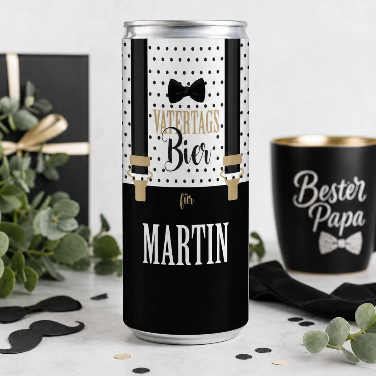 XXL Dosenbier "Vatertagsbier" personalisiert mit Name | Papa Bier Geschenk zum Vatertag