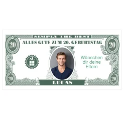 XXL Geburtstagsbanner personalisiert - Dollarschein