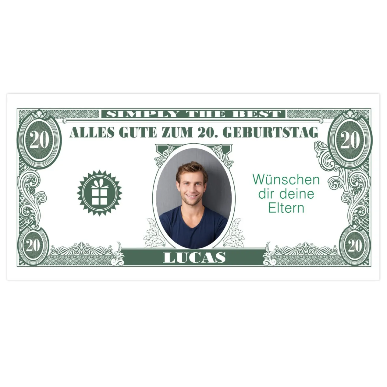 XXL Geburtstagsbanner personalisiert - Dollarschein