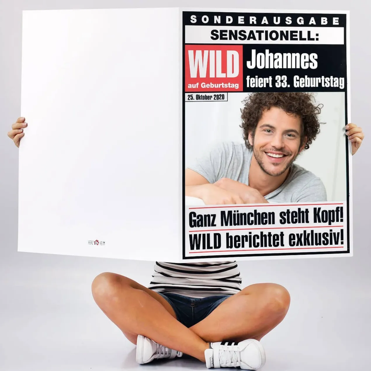 XXL Geburtstagskarte Zeitung mit persönlichem Foto