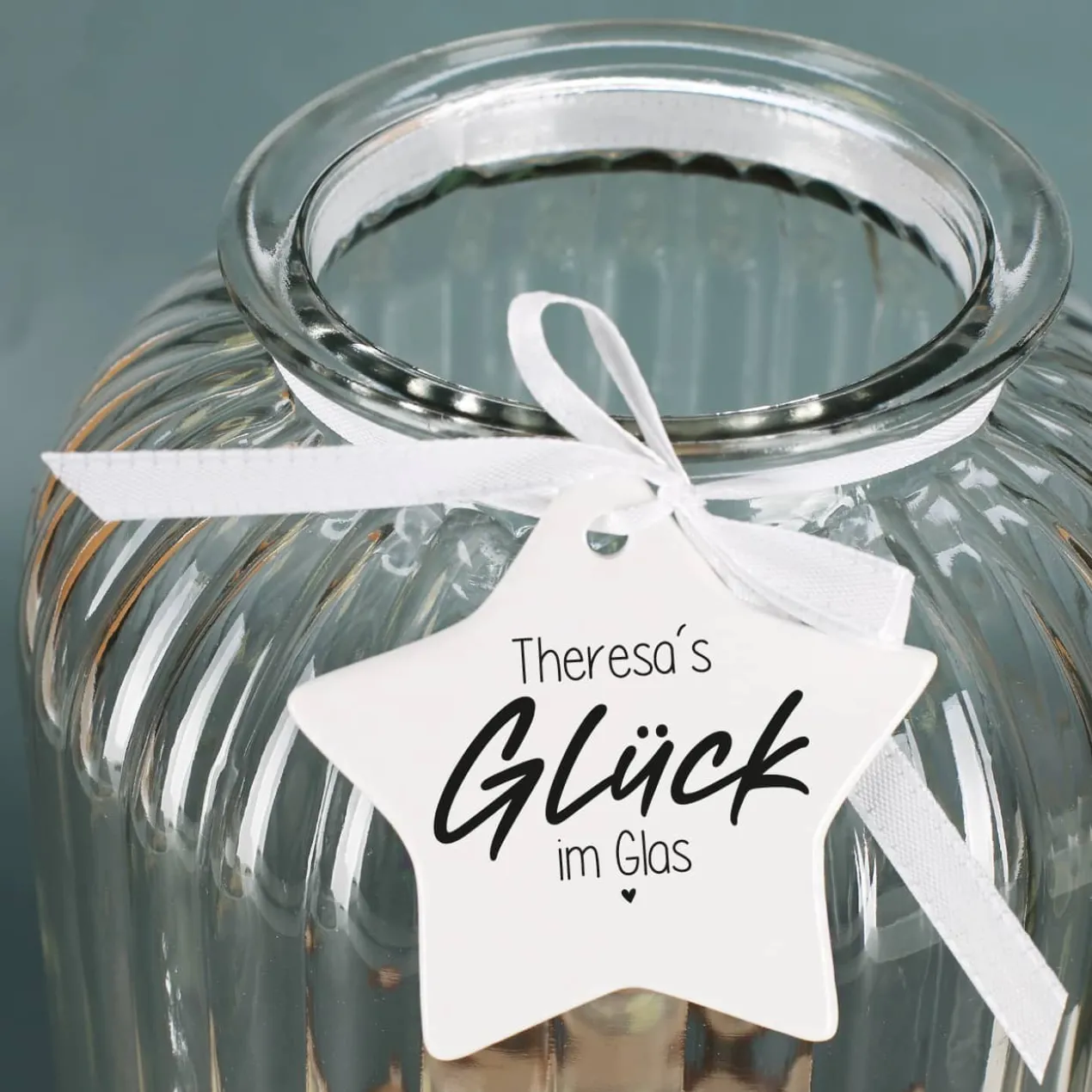 XXL Keksglas "Glück im Glas" mit Ihrem Wunschnamen