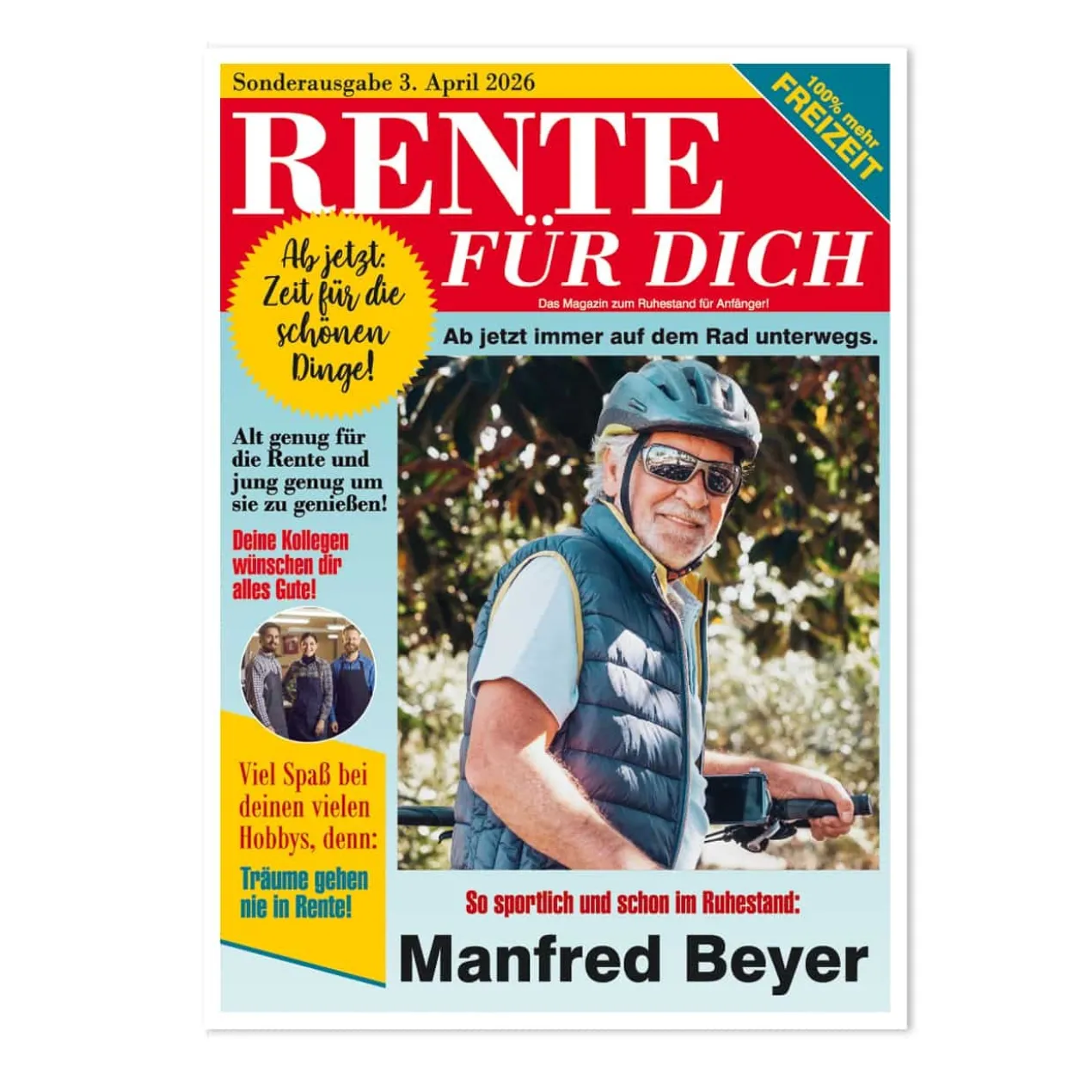 XXL Klappkarte zur Rente - mit 2 Fotos und individuellen Texten