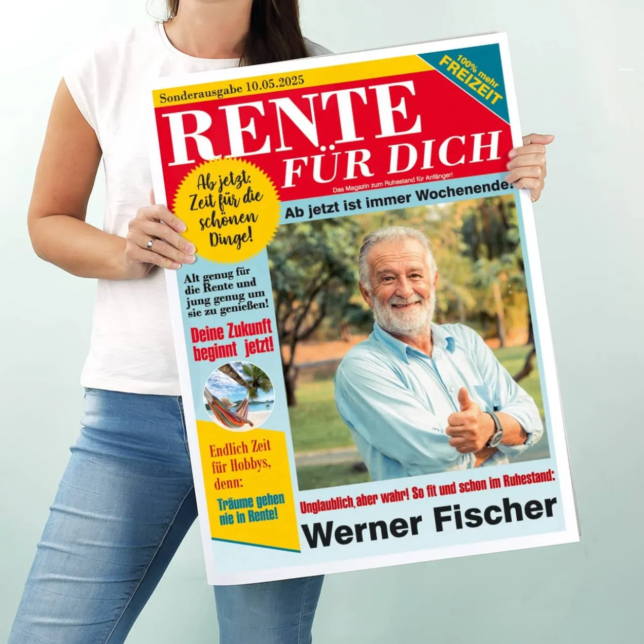 XXL Klappkarte zur Rente - mit 2 Fotos und individuellen Texten