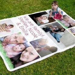 XXL Kuscheldecke personalisiert mit 8 Fotos & Text | Sherpadecke | Geschenk für Familie & Freunde