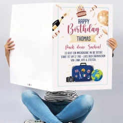XXL Reisegutschein - Klappkarte zum Geburtstag