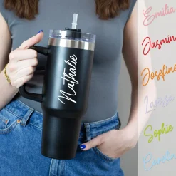 XXL Thermobecher personalisierbar mit Name | Auswahl Schriftfarbe | Thermo Cup 1,2 Liter