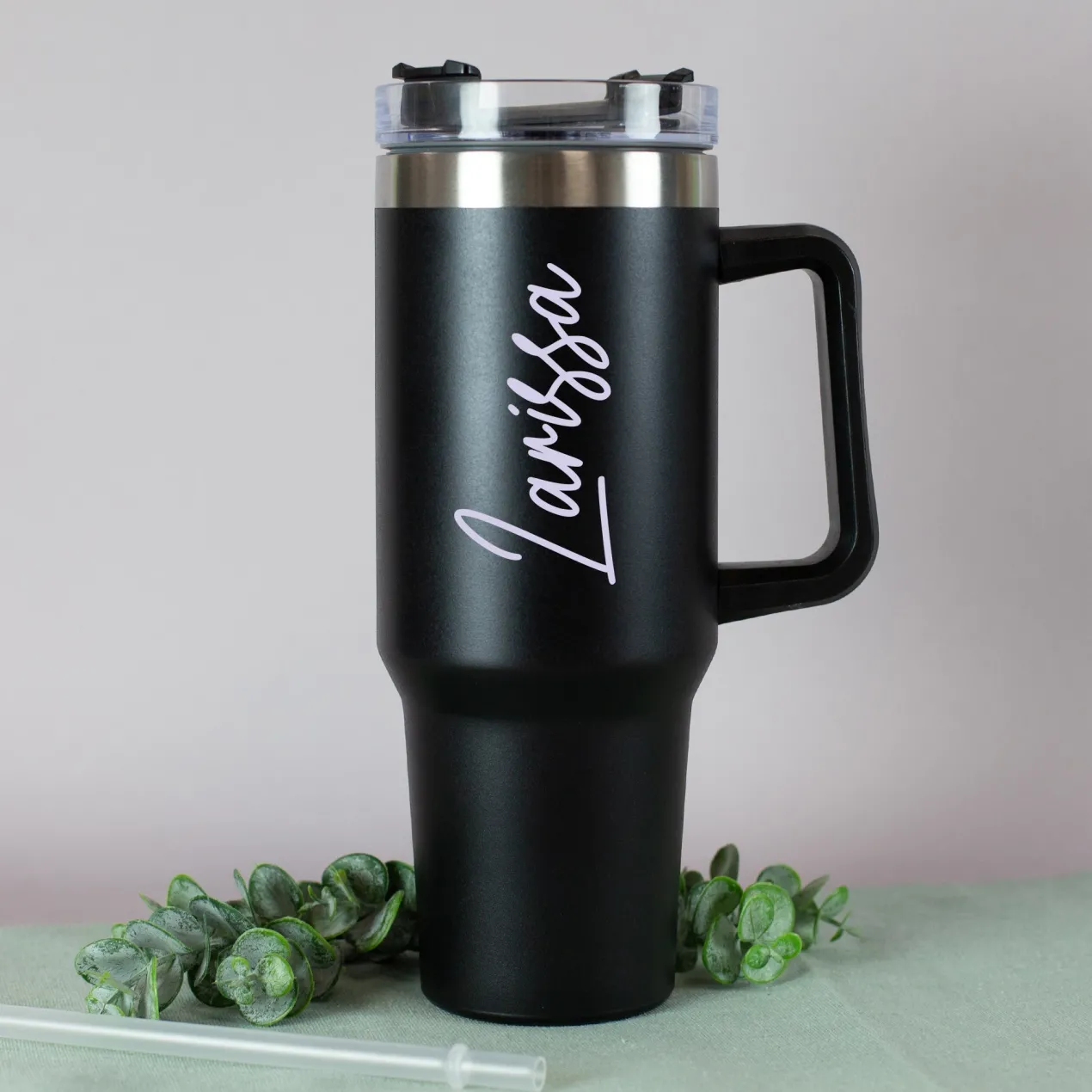 XXL Thermobecher personalisierbar mit Name | Auswahl Schriftfarbe | Thermo Cup 1,2 Liter