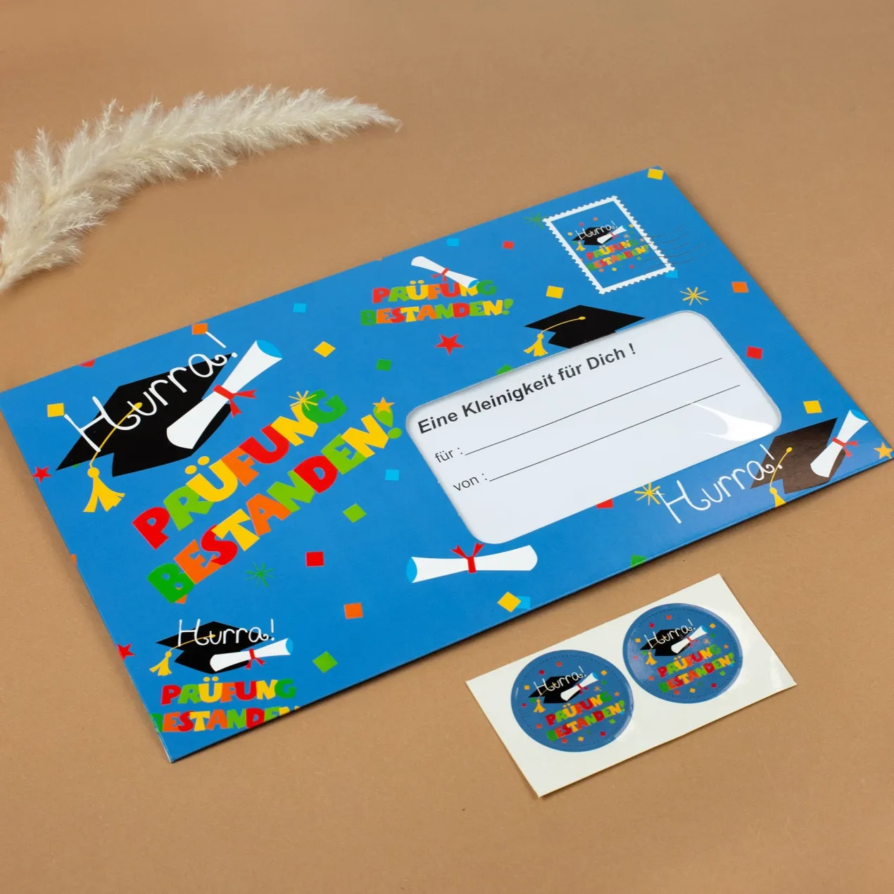 XXL Umschlag - Prüfung bestanden | Geld-Geschenk zum Schulabschluss, Abitur, Studienabschluss
