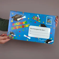 XXL Umschlag - Prüfung bestanden | Geld-Geschenk zum Schulabschluss, Abitur, Studienabschluss