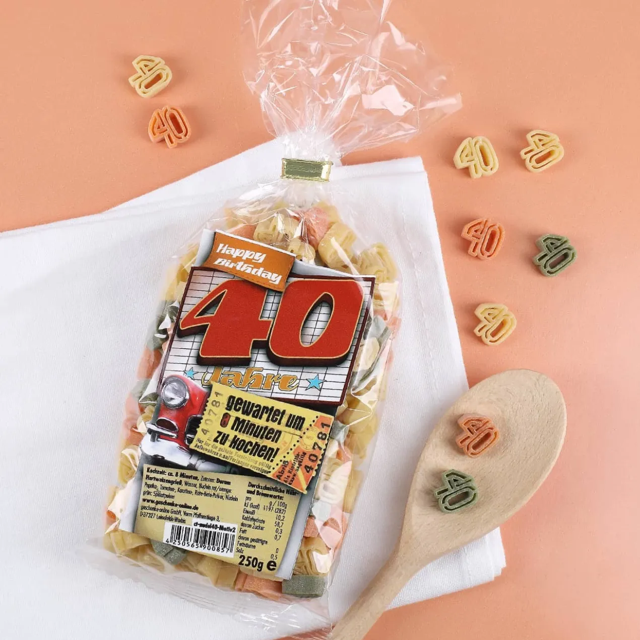 Zahlen-Nudeln zum 40. Geburtstag