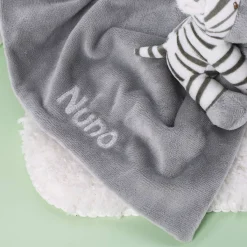 Zebra Kuscheltier und Rassel mit Namensstick