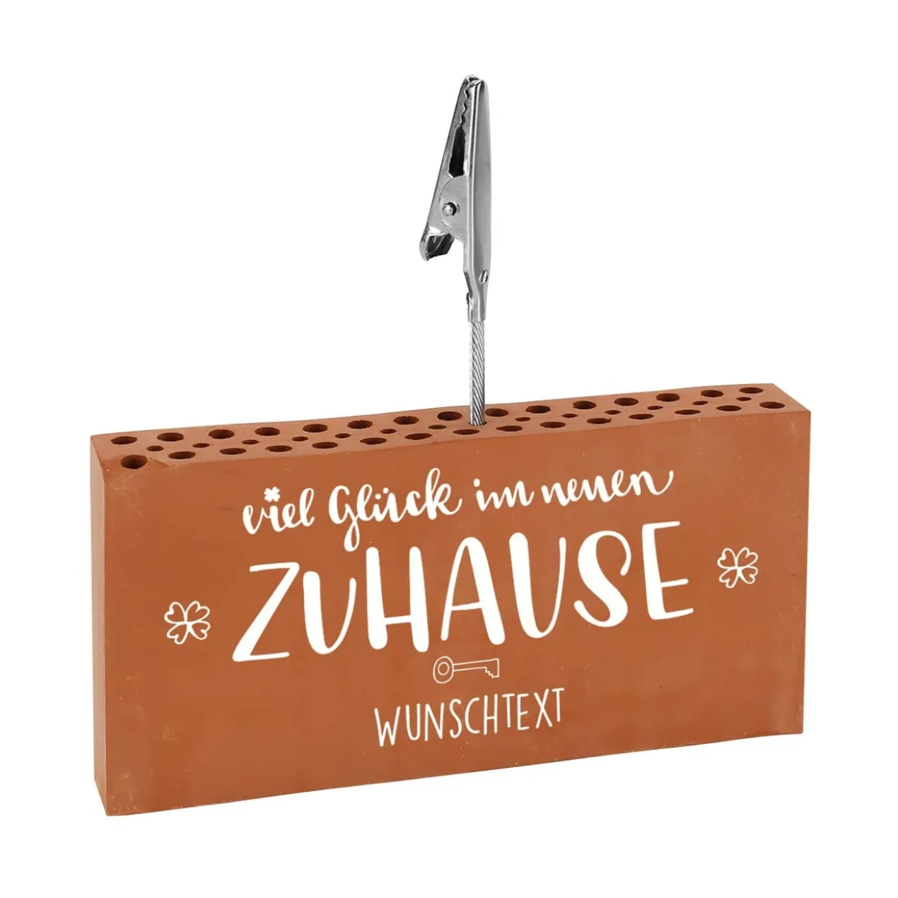 Ziegelstein-Geldclip als Geschenk zum Einzug
