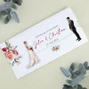 Ziehkarte - Hochzeitseinladung mit Bräutigam & Braut mit Kurzhaarschnitt