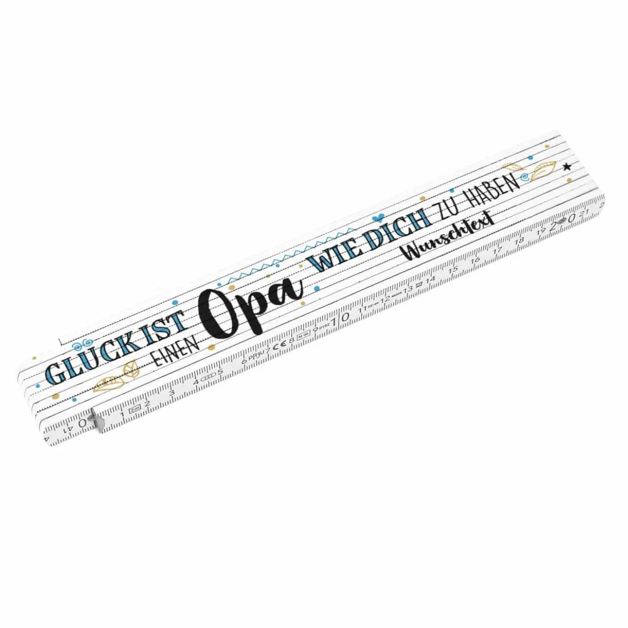 Zollstock für Opas - Glück ist einen Opa wie dich zu haben - mit Wunschtext