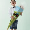 Zuckertüte mit grünem Traktor und Name