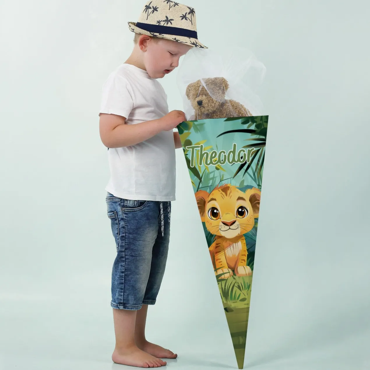 Zuckertüte mit kleinem Löwenbaby und Ihrem Wunschnamen