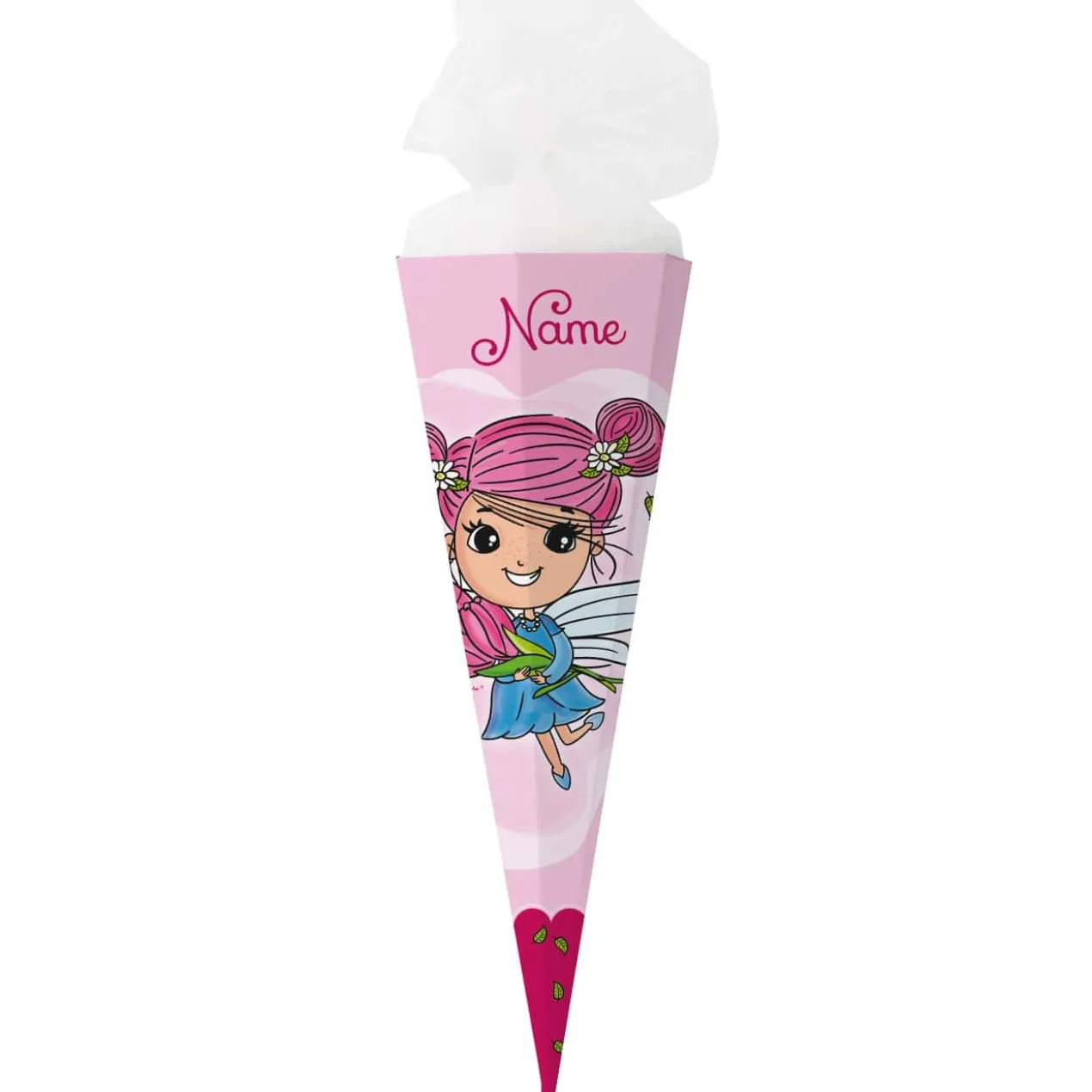 Zuckertüte - rosa Tulpenfee mit Name