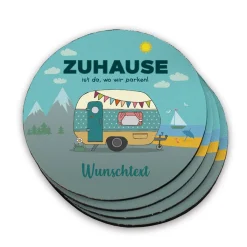 Zuhause ist da, wo wir parken - Untersetzer für Camper (4er Set)