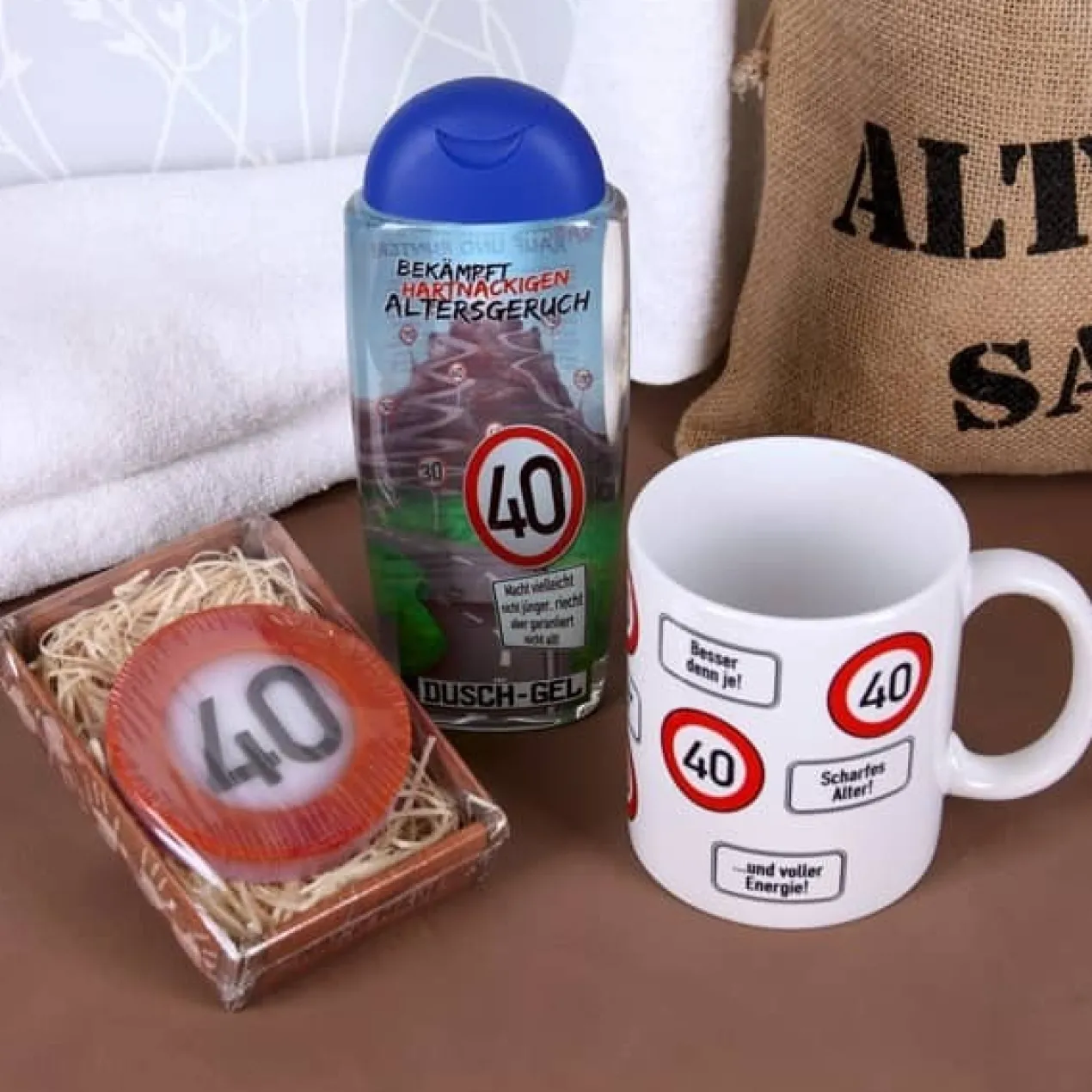 Zum 40. Geburtstag Geschenkset Verkehrszeichen (5-teilig)