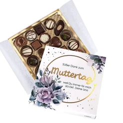 Zum Muttertag - Lindt-Pralinen mit Ihrem Text und Golddruck veredelt