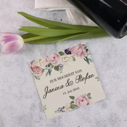 Zur Hochzeit - persönliche Flaschenaufkleber für Ihre Hochzeit