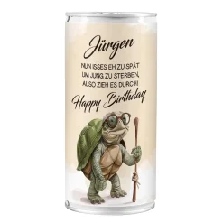 Zu spät um jung zu sterben - 1 Liter Bierdose als lustiges Geburtstagsgeschenk