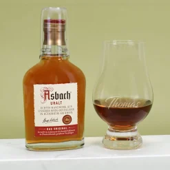 Zu spät um jung zu sterben - lustiges Geschenkset mit Asbach Uralt und graviertem Glas