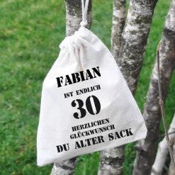 Zuziehbeutel zum 30. Geburtstag für den alten Sack