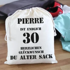Zuziehbeutel zum 30. Geburtstag für den alten Sack